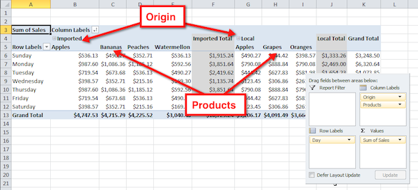 excel pivot table instructions